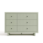 6 drawer dresser front facing view sage