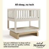 Santorini frosted oat with driftwood bassinet quality crafted callout