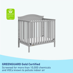 pebble gray mini crib GREENGUARD Gold Certified