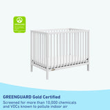graco teddi white mini crib GREENGUARD Gold Certified callout