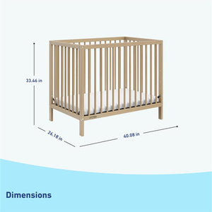 driftwood mini crib dimensions