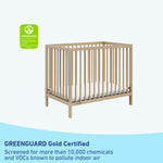 graco teddi driftwood mini crib GREENGUARD Gold Certified callout