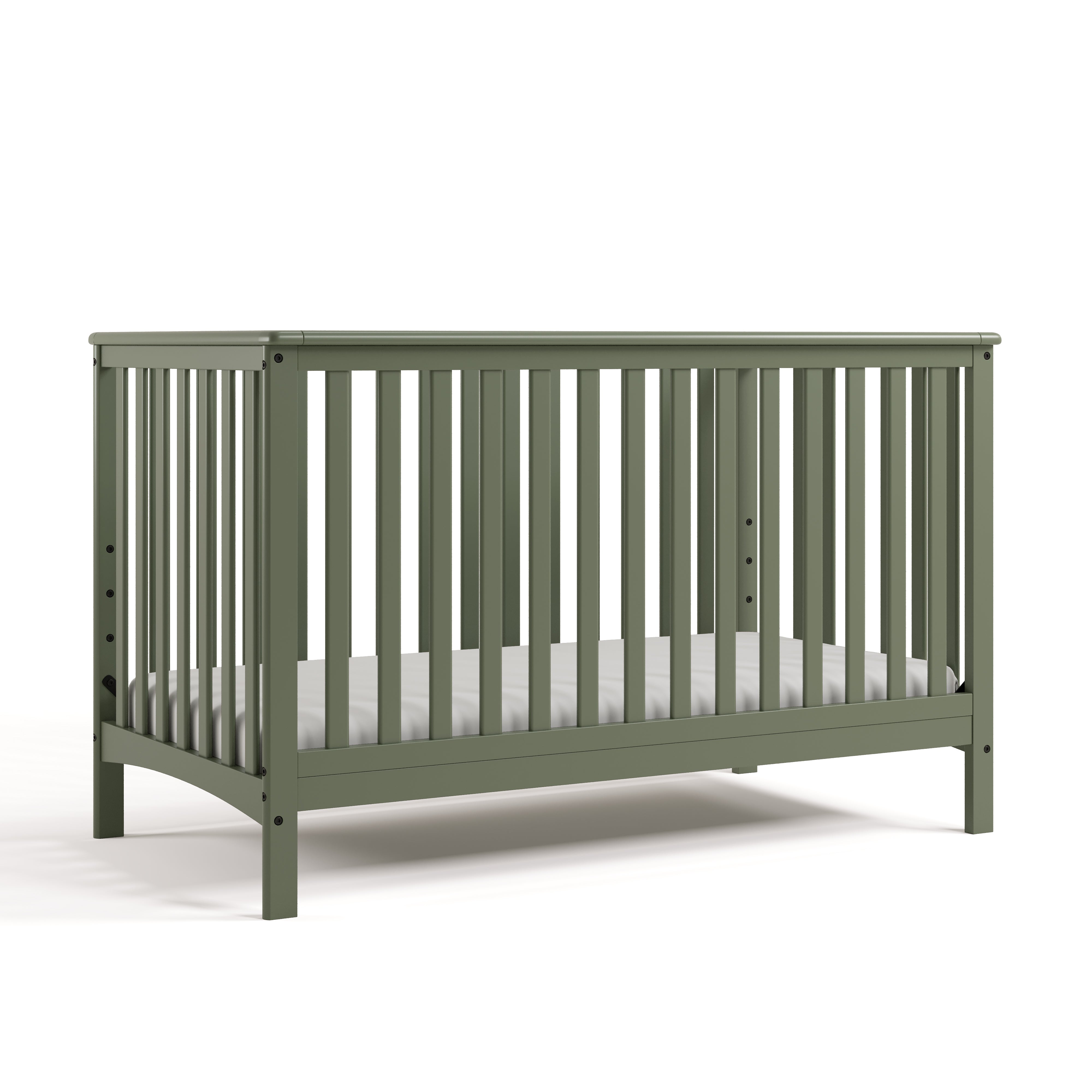 Hillcrest olive crib angle view