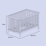 Hillcrest crib drawing with dimensions