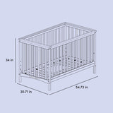 Hillcrest crib drawing with dimensions