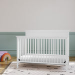storkcraft horizon white crib in nursery