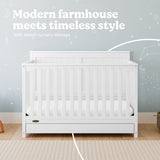 Hadley white crib with drawer style callout