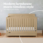 Hadley driftwood crib with drawer style callout