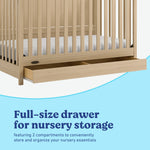 Hadley driftwood crib with drawer full-size drawer callout