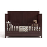 graco hadley espresso crib with drawer toddler bed conversion with two guardrails