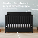 Hadley black crib with drawer style callout