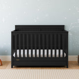 graco hadley black crib with drawer in nursery