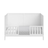 graco theo white crib toddler bed conversion with two guardrails
