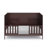 graco theo espresso crib toddler bed conversion with two guardrails