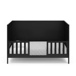 graco theo black crib toddler bed conversion with two guardrails