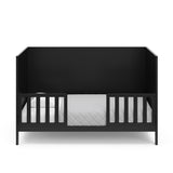 graco theo black crib toddler bed conversion with two guardrails