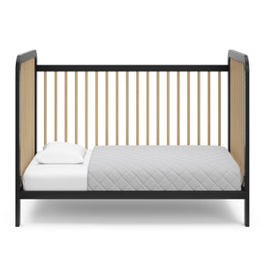 Black with driftwood crib in toddler bed conversion
