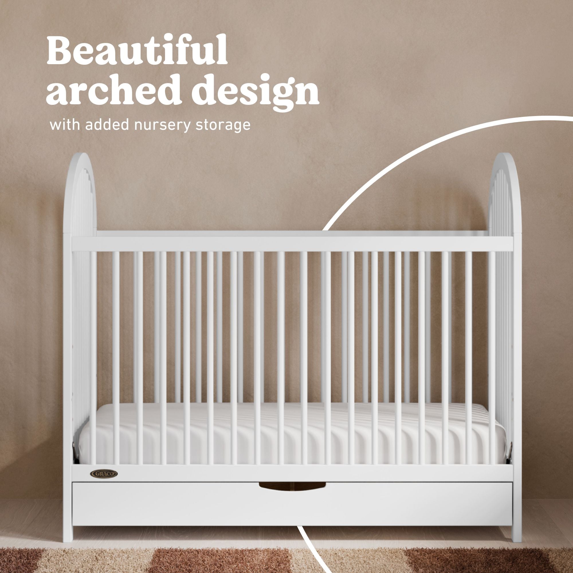 Olivia white crib style callout