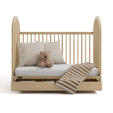 Olivia driftwood crib with drawer converted to daybed