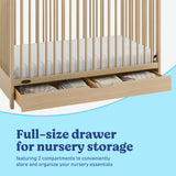 Olivia driftwood crib full-size storage drawer callout