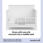 solstice white crib toddler bed conversion callout
