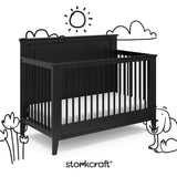 solstice black crib with black drawings overlaid on image