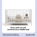morningside white crib toddler bed conversion callout