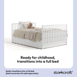 morningside white crib full-size bed conversion callout