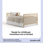 morningside driftwood crib full-size bed conversion callout