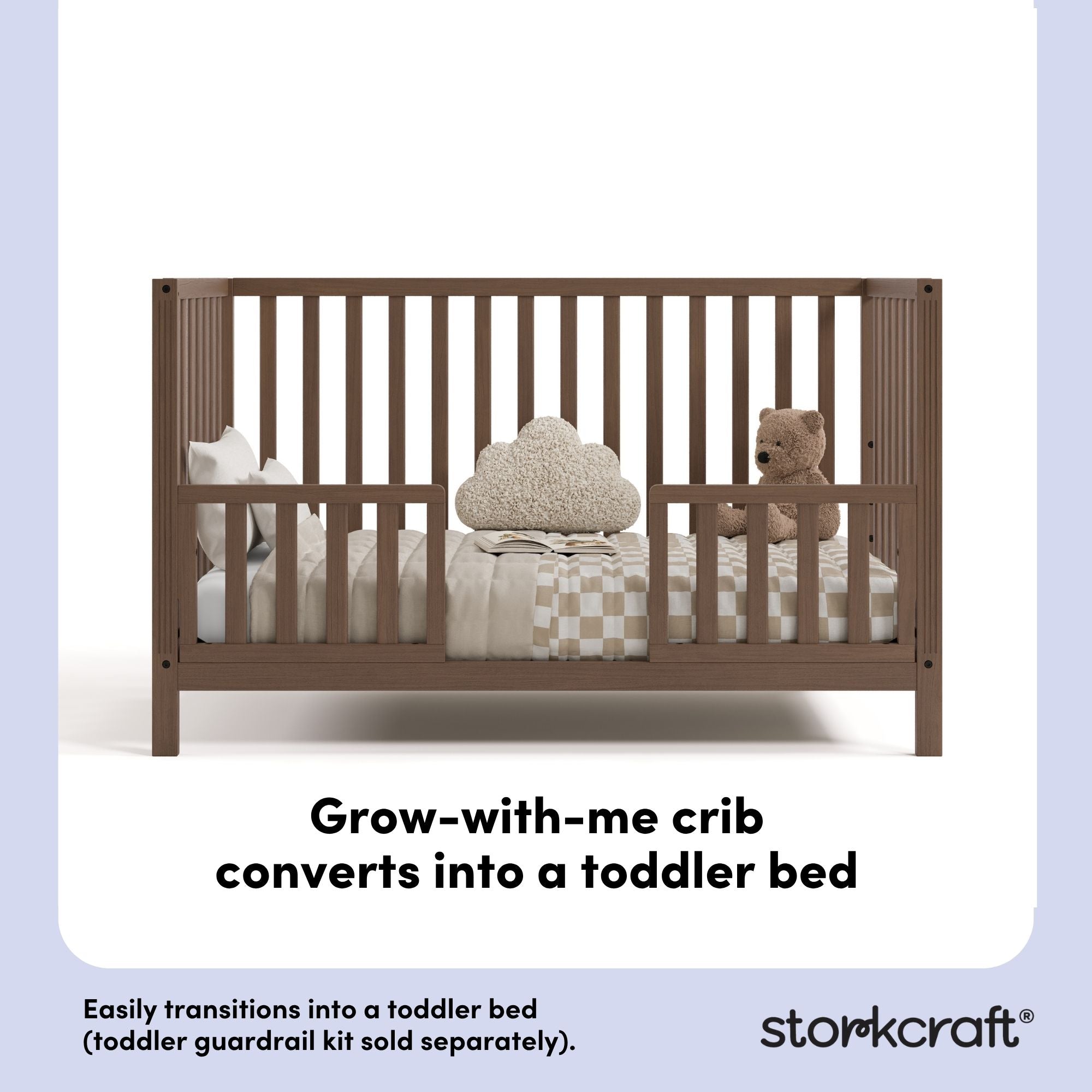 morningside hazelnut crib toddler bed conversion callout