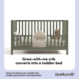 morningside olive crib toddler bed conversion callout