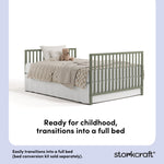 morningside olive crib full-size bed conversion callout