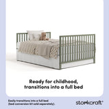 morningside olive crib full-size bed conversion callout