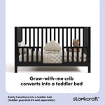 morningside black crib toddler bed conversion callout