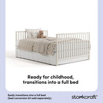 morningside frosted oat crib full-size bed conversion callout