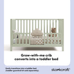 morningside sage crib toddler bed conversion callout