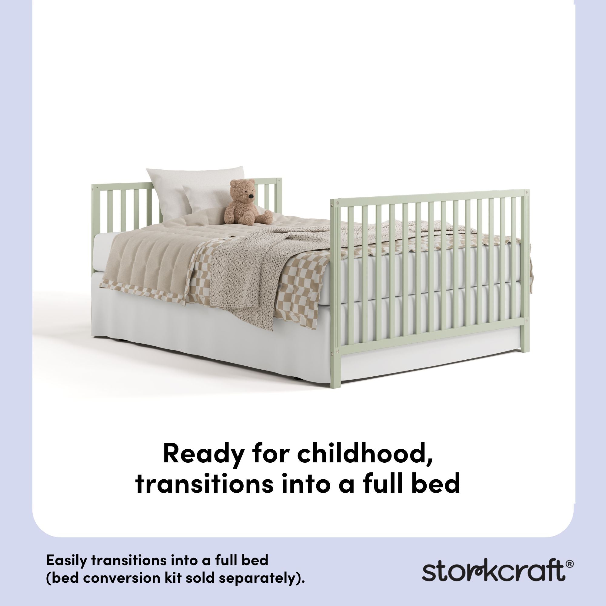 morningside sage crib full-size bed conversion callout