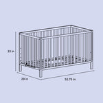 morningside crib drawing with dimensions