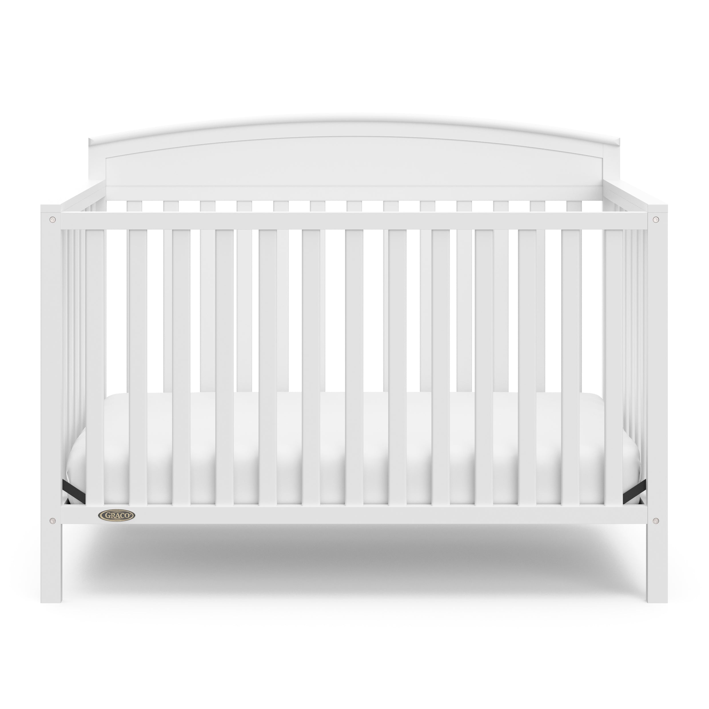 graco benton white crib front view