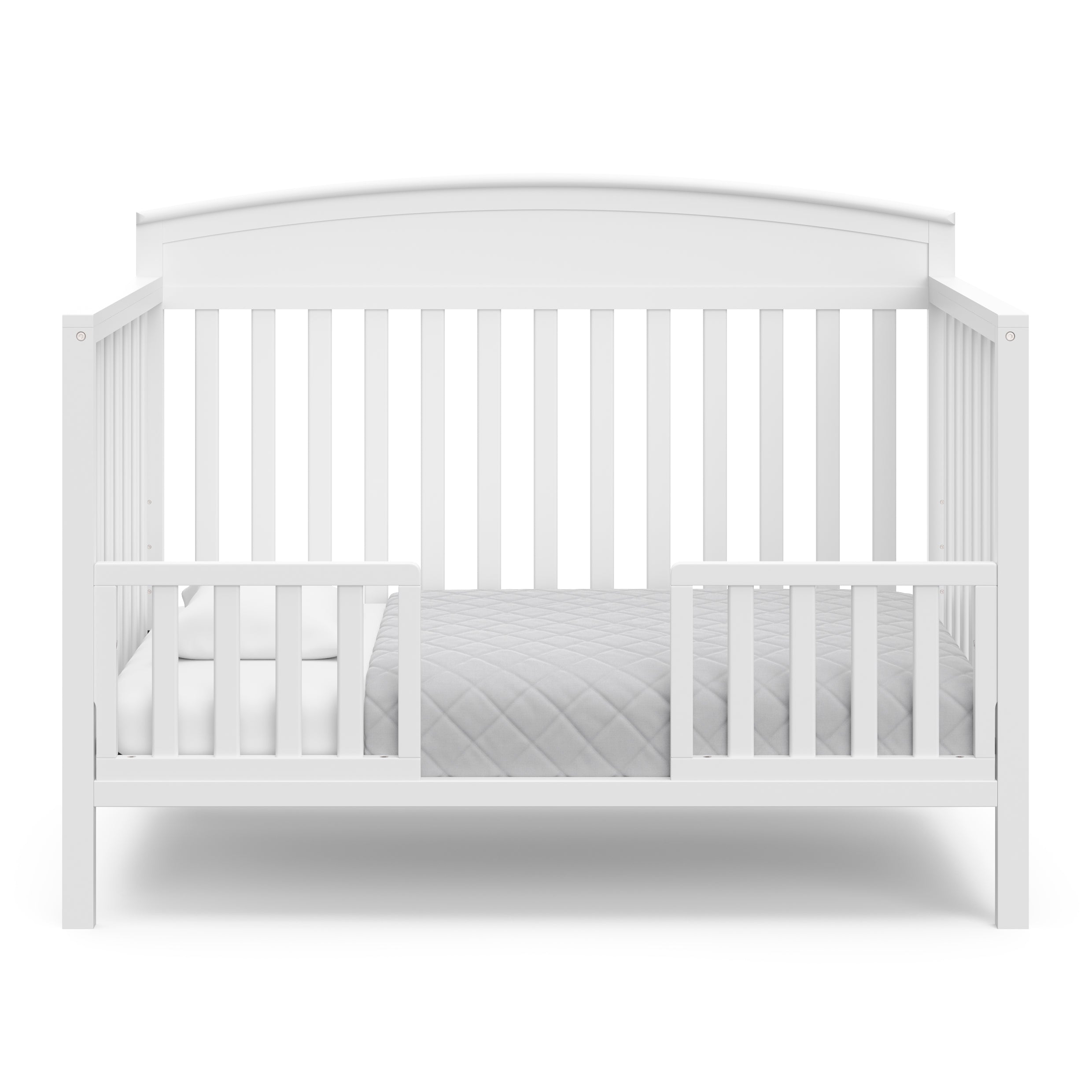 graco benton white crib toddler bed conversion with two guardrails