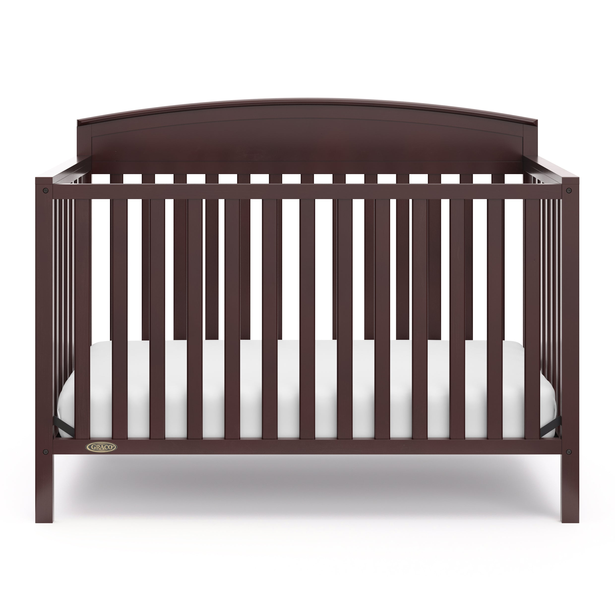 graco benton espresso crib front view