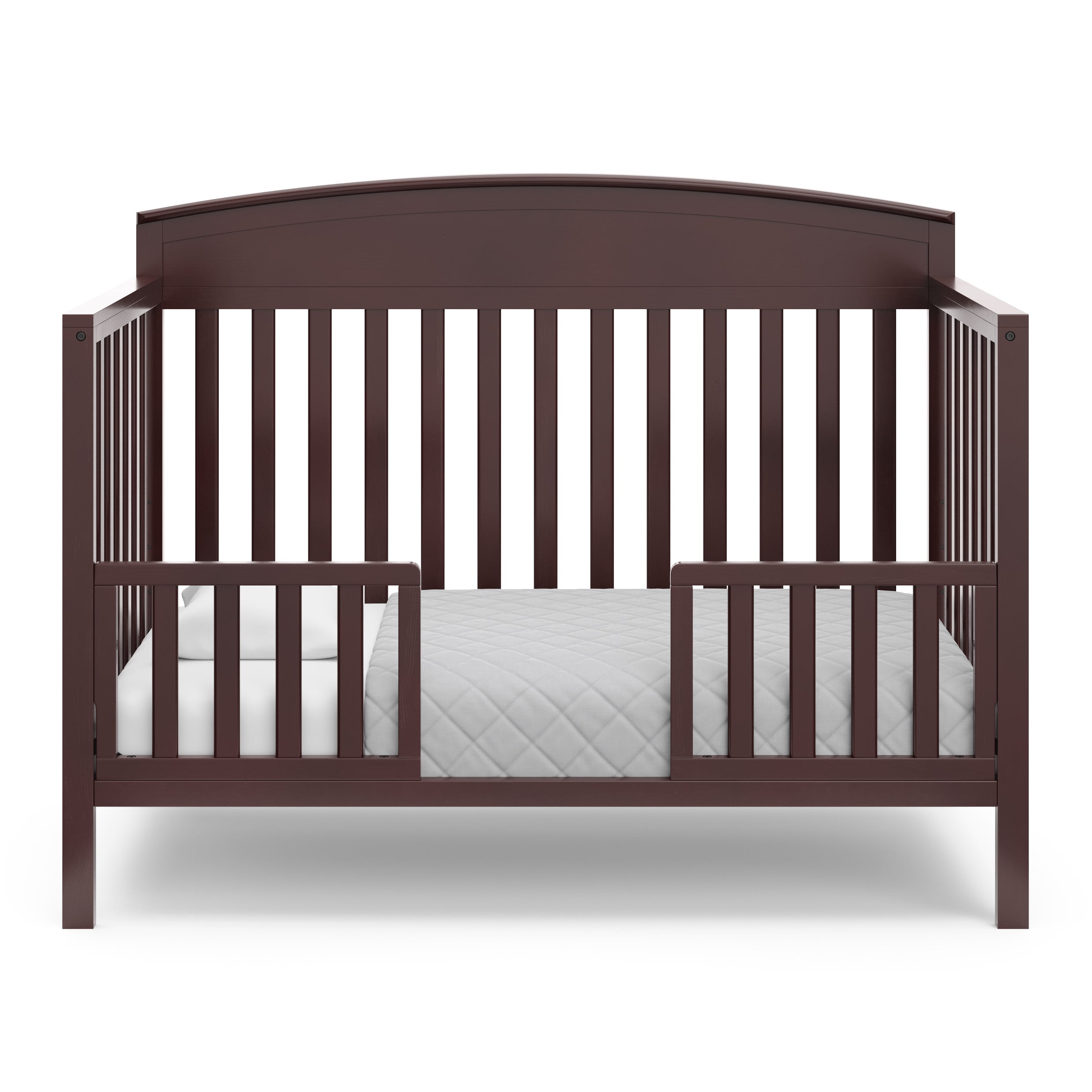 graco benton espresso crib toddler bed conversion with two guardrails