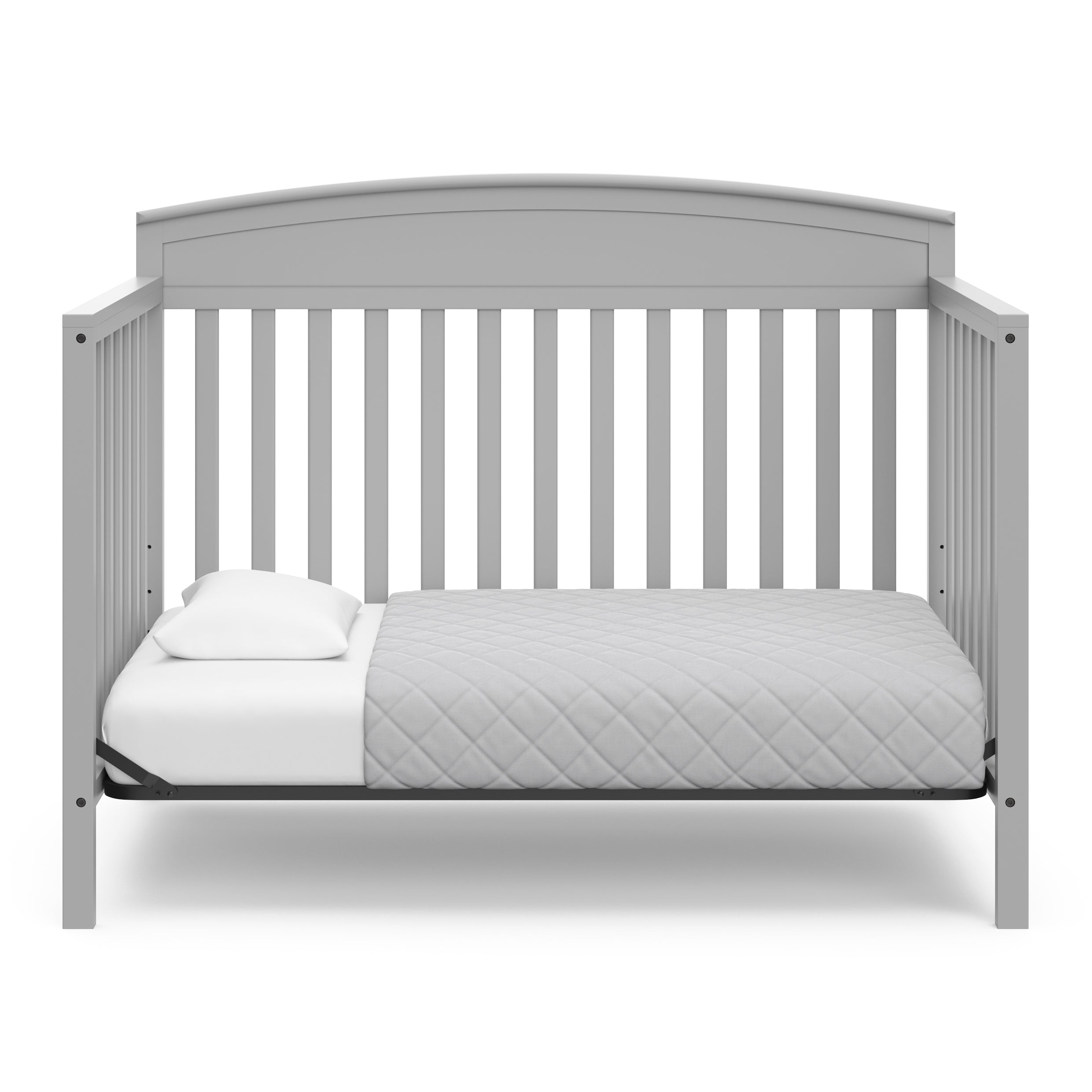 graco benton pebble gray crib toddler bed conversion without guardrails