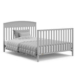 graco benton pebble gray crib full-size bed conversion with footboard