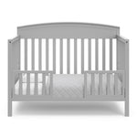 graco benton pebble gray crib toddler bed conversion with two guardrails