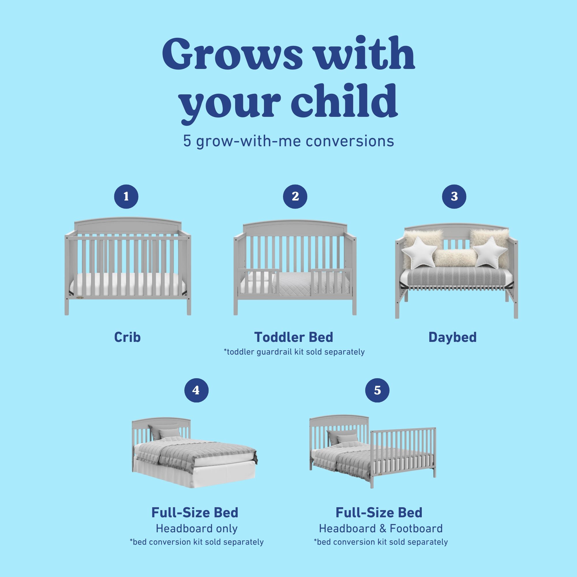 Benton pebble gray crib 5 conversions callout