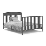 graco benton gray crib full-size bed conversion with footboard