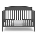 graco benton gray crib toddler bed conversion with two guardrails