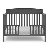graco benton gray crib toddler bed conversion with two guardrails