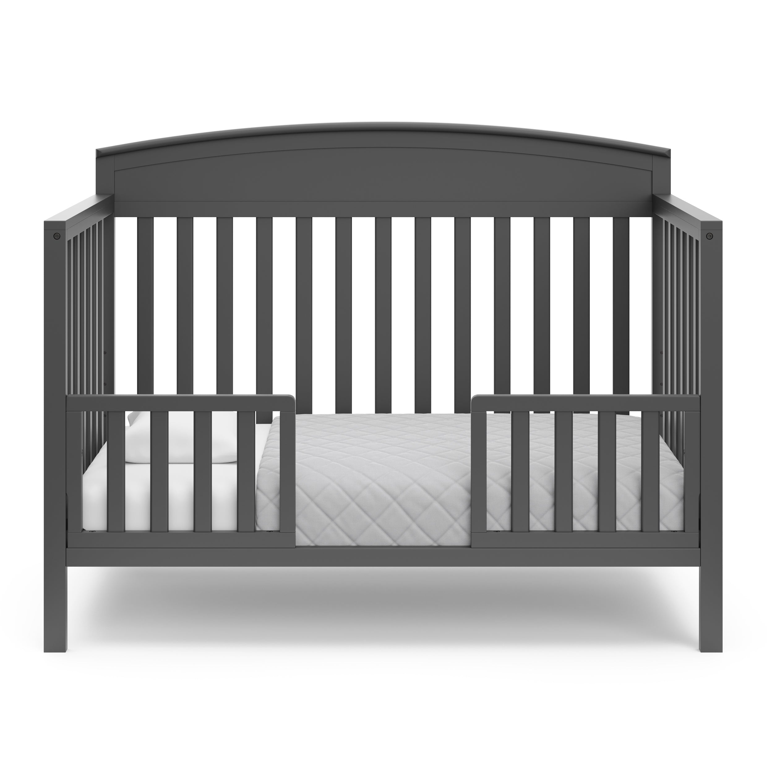 graco benton gray crib toddler bed conversion with two guardrails